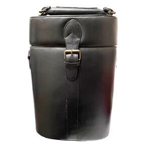 Mark Paul Black 100% Leather Hard Side Wine Tote